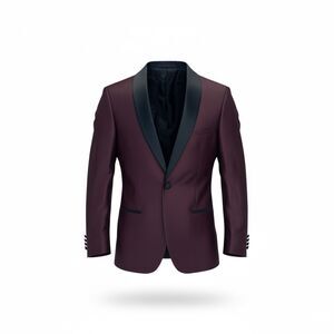 Network Maroon Barathea Unisex Burgundy Smoking Jacket - Size 46 - New with Tags